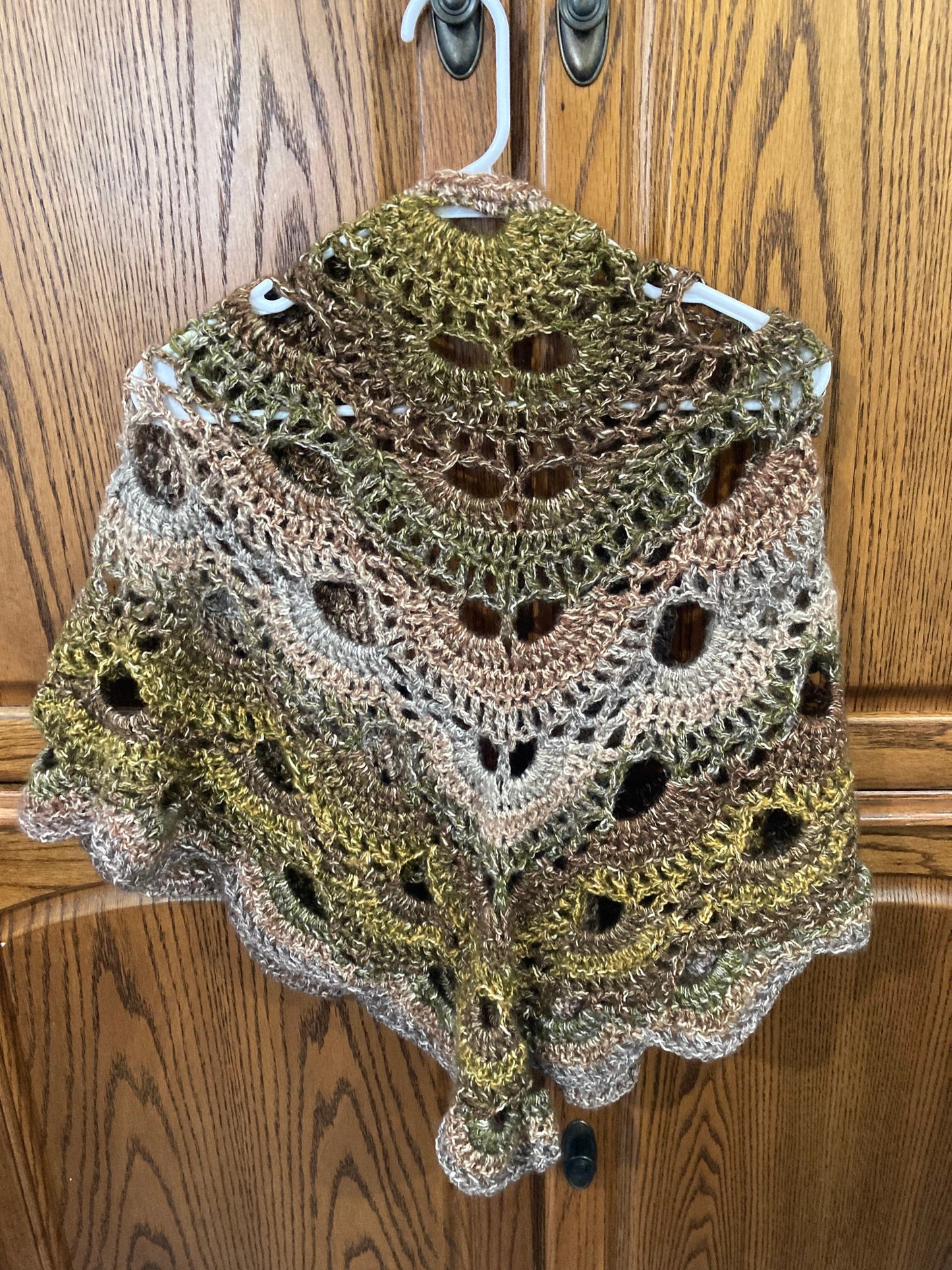 Hand Crocheted Autumn Peaceful Earth Virus Shawl