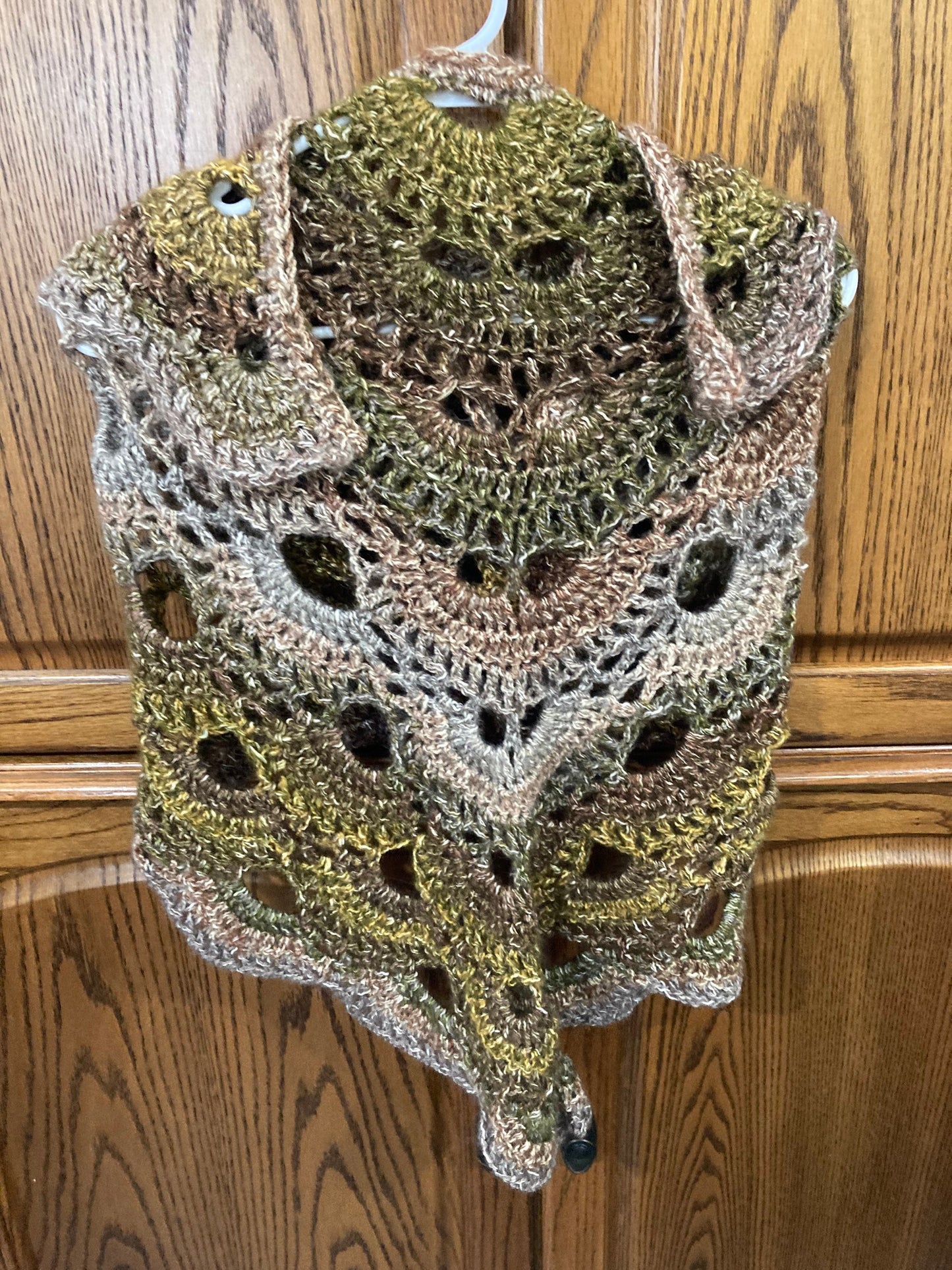 Hand Crocheted Autumn Peaceful Earth Virus Shawl